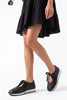 Leyro – Black Women’s Lace-Up Mary Jane Sneaker Flats