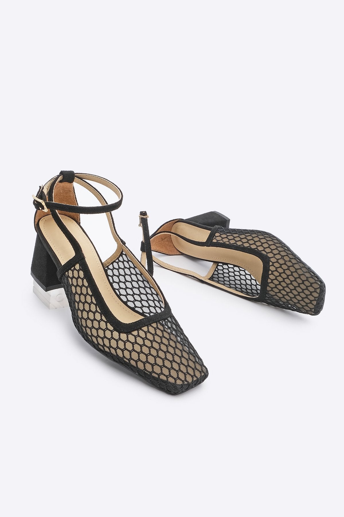 Women's Mesh Classic Heeled Shoes Vetas - Black