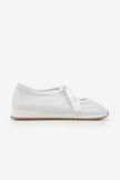Leyro – White Women’s Lace-Up Mary Jane Sneaker Flats