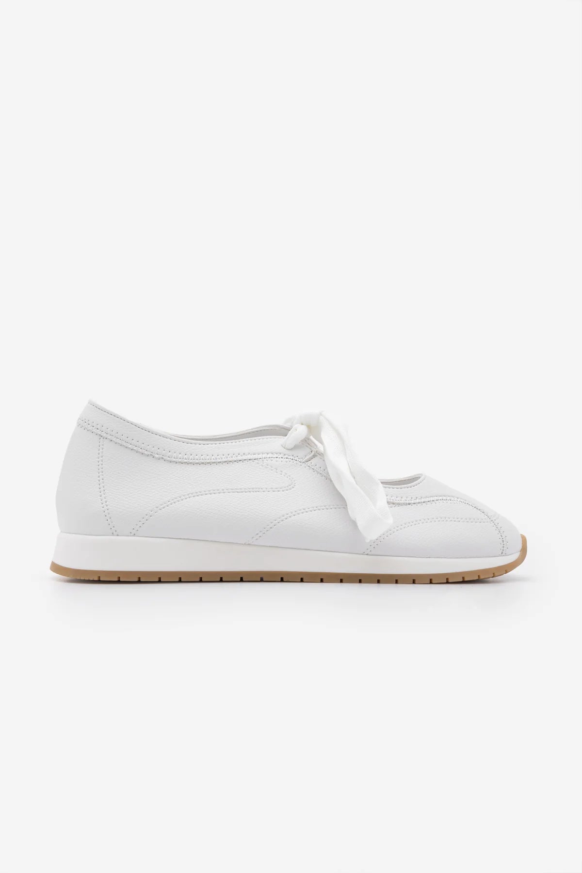 Leyro – White Women’s Lace-Up Mary Jane Sneaker Flats