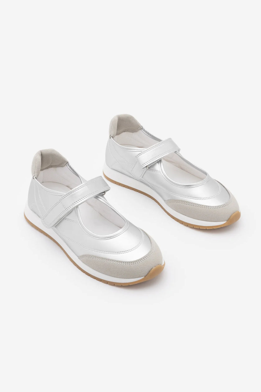 Leris – Silver Women’s Mary Jane Sneaker Flats