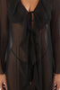 Black Maxi Ruffle Woven Collar Detailed Beach Dress