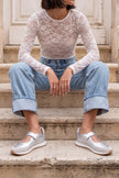 Leris – Silver Women’s Mary Jane Sneaker Flats