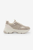 MERITA Beige Suede Chunky Platform Women's Sneakers