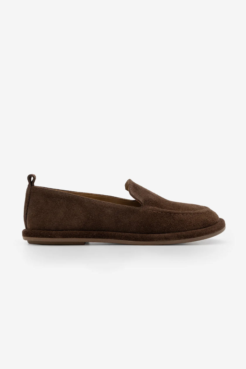 ZINLEY Coffee Suede Genuine Leather Women’s Loafer Shoes