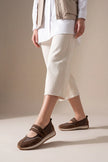 Hopato – Light Brown Suede Women’s Double-Strap Mary Jane Sneakers