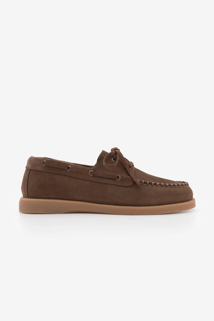 MISTOR Coffee Suede Genuine Leather Women’s Loafer Shoes