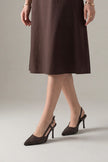 Arisa Coffee Women’s Knitted Pattern Stiletto High Heel Shoes