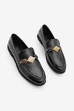 MENIVA Black Stone Detail Women’s Loafers
