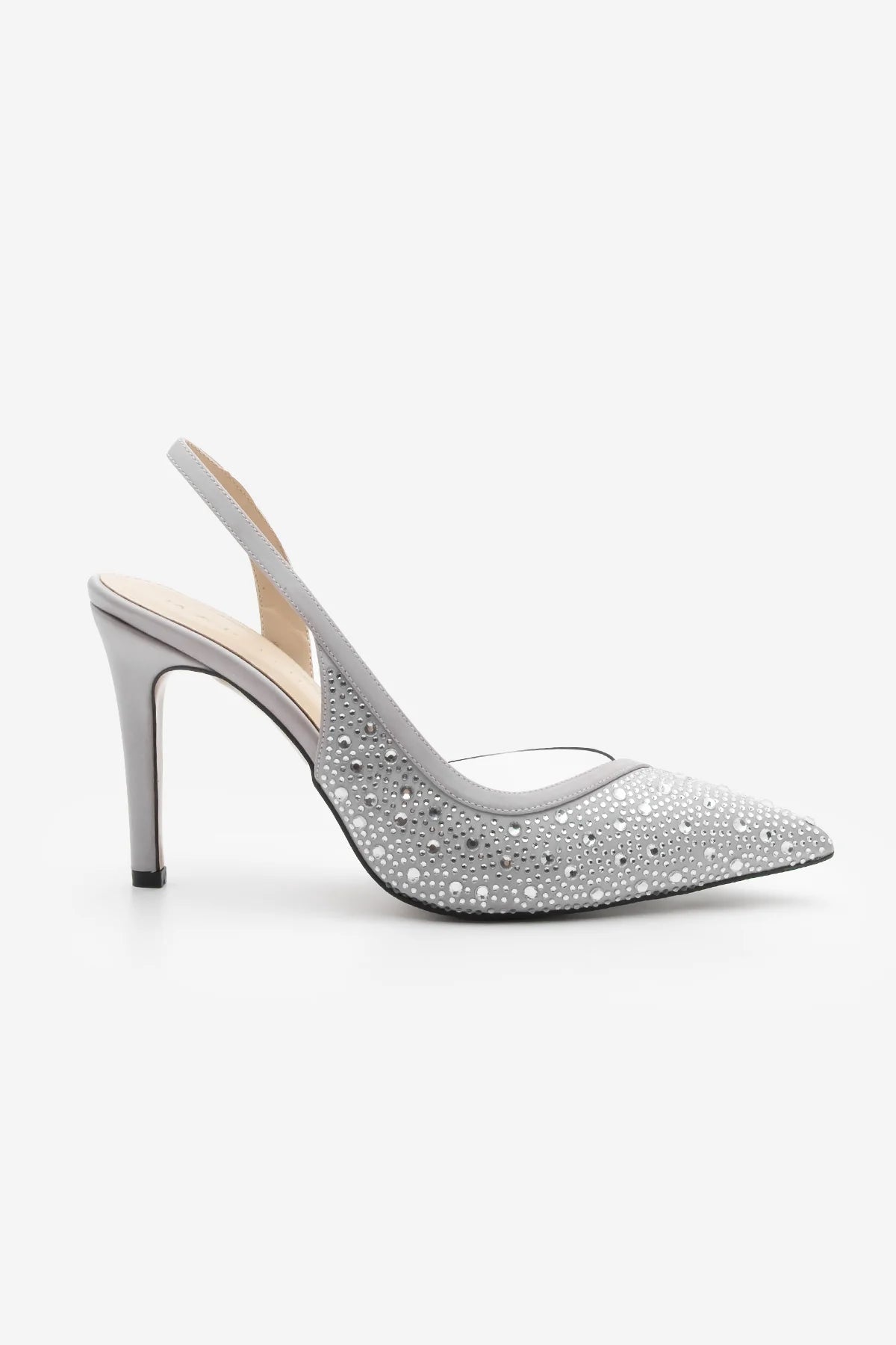 Women's Stiletto Stoned Heeled Shoes Esolo - Silver