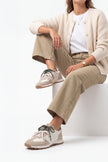 Asune White Multi-Panel Lace-Up Casual Women's Sneakers