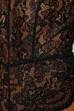 Black Lace Rope Strap Snap Knitted Bodysuit