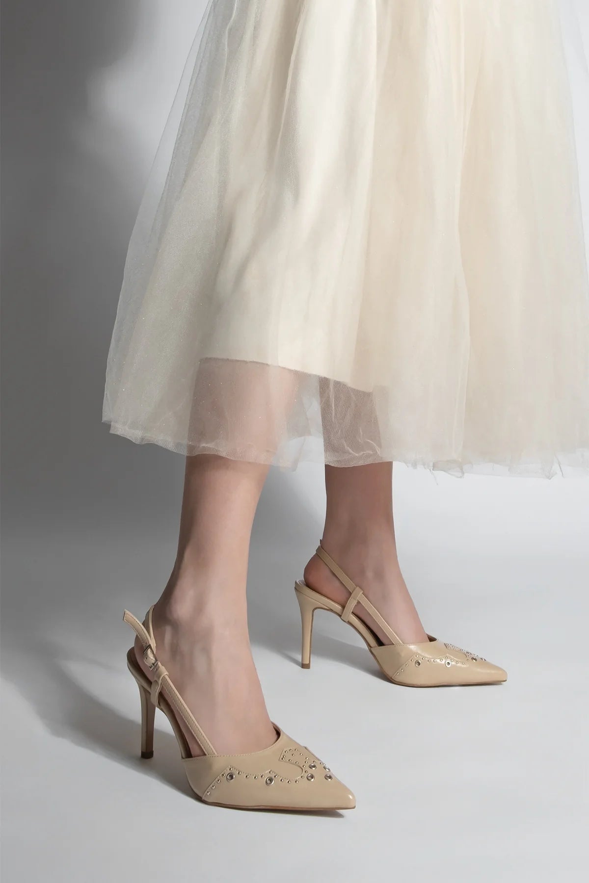 Women's Stiletto Trocque Heeled Shoes Darkon - Beige