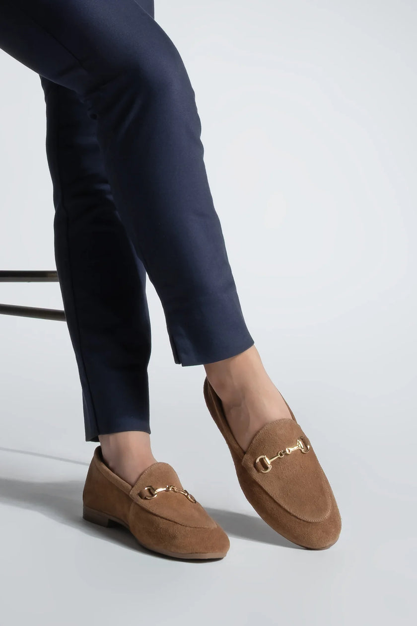 Women's Chain Loafer Shoes Tanle - TAN