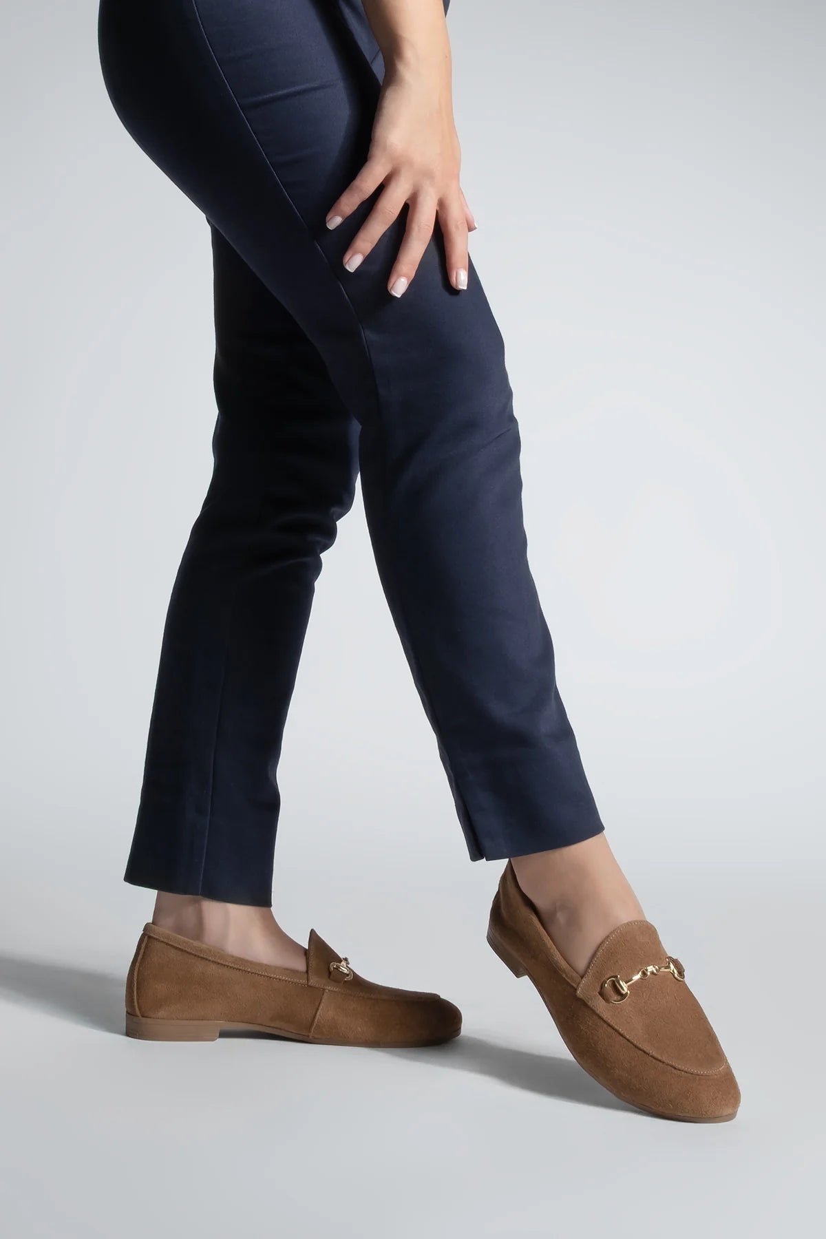 Women's Chain Loafer Shoes Tanle - TAN