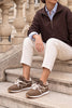 Rivos – Tobacco Brown Suede Lace-Up Casual Sneakers