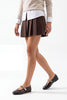 Asora – Brown Suede Embellished Braided Mary Jane Babet Flats