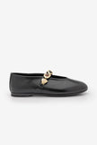 Asora – Brown Suede Embellished Braided Mary Jane Babet Flats