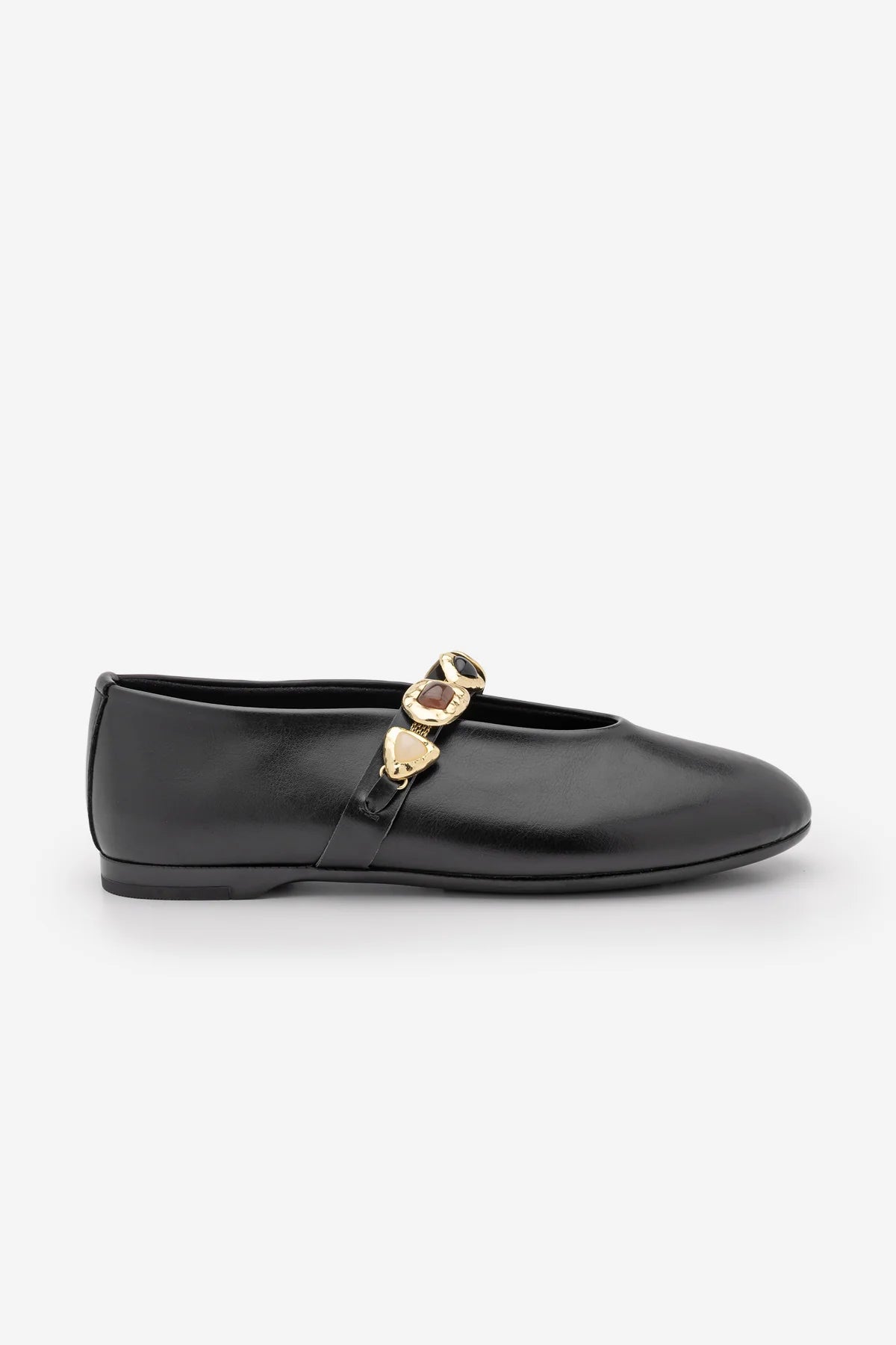 Asora – Brown Suede Embellished Braided Mary Jane Babet Flats