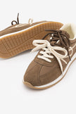 Rivos – Tobacco Brown Suede Lace-Up Casual Sneakers
