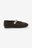 Asora – Black Embellished Braided Mary Jane Babet Flats