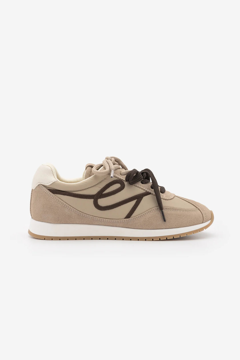 Rivos – Beige Suede Lace-Up Casual Sneakers
