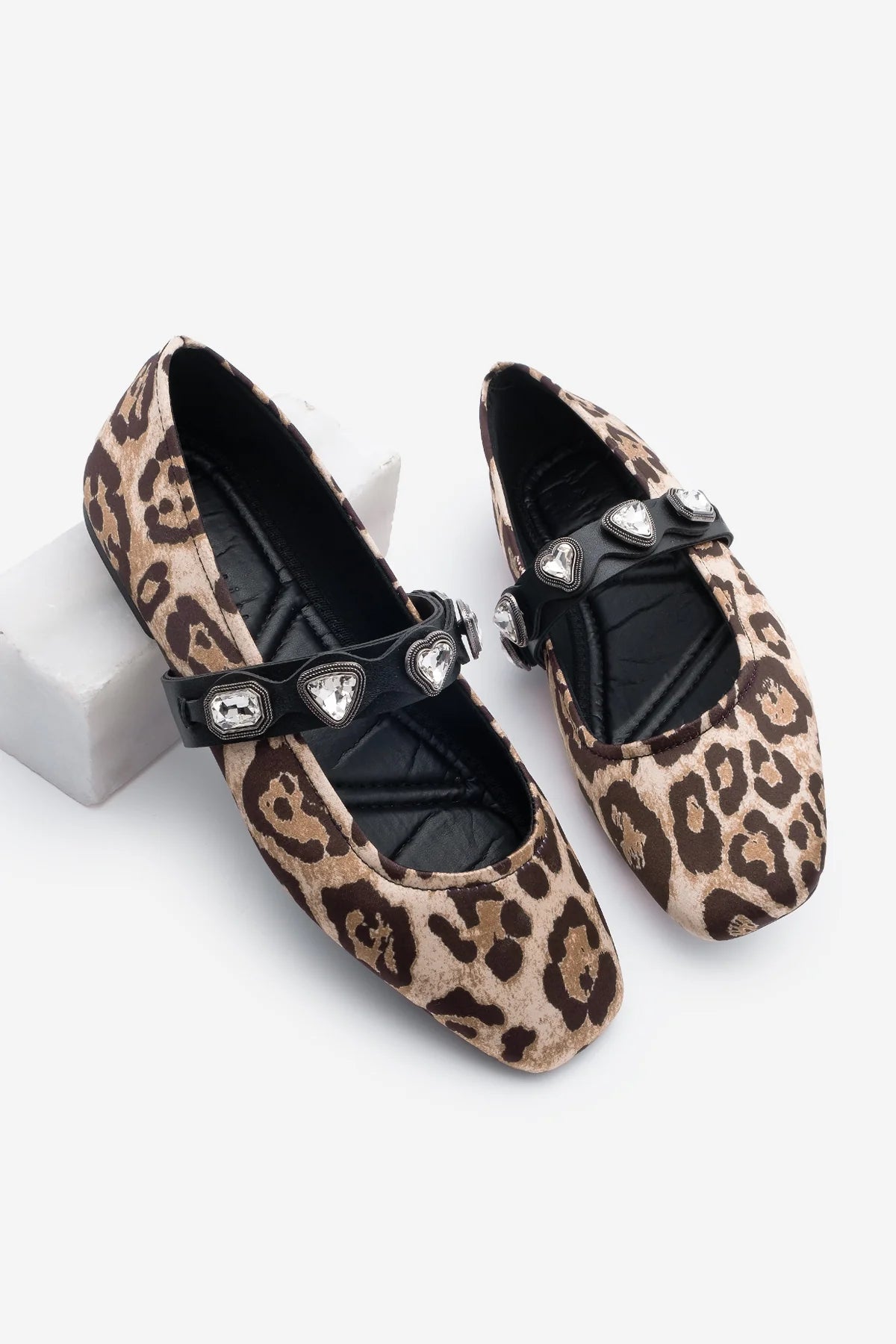 Women's Stoned Ballerinas Elora - Leopard
