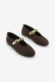 Asora – Black Embellished Braided Mary Jane Babet Flats