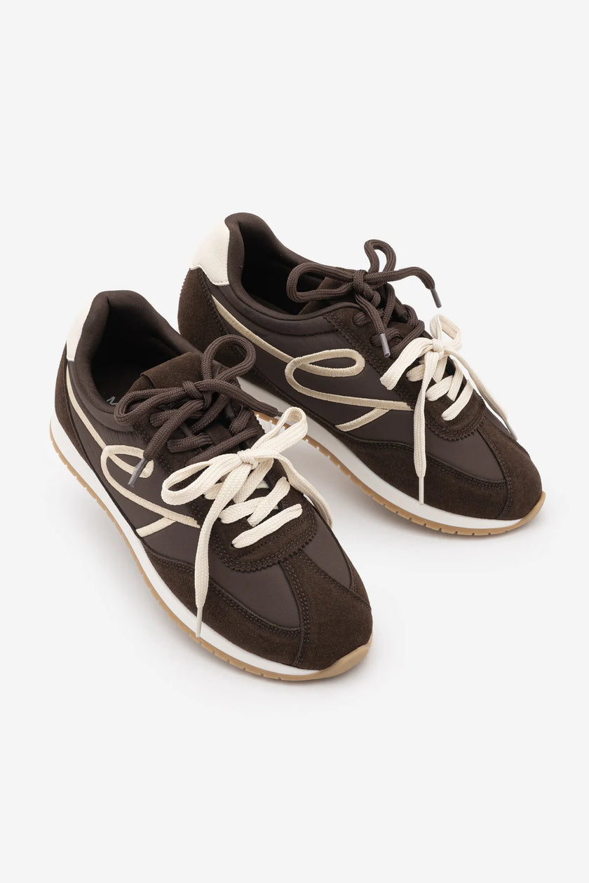 Rivos – Tobacco Brown Suede Lace-Up Casual Sneakers