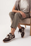 Rivos – Tobacco Brown Suede Lace-Up Casual Sneakers