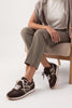 Rivos – Tobacco Brown Suede Lace-Up Casual Sneakers