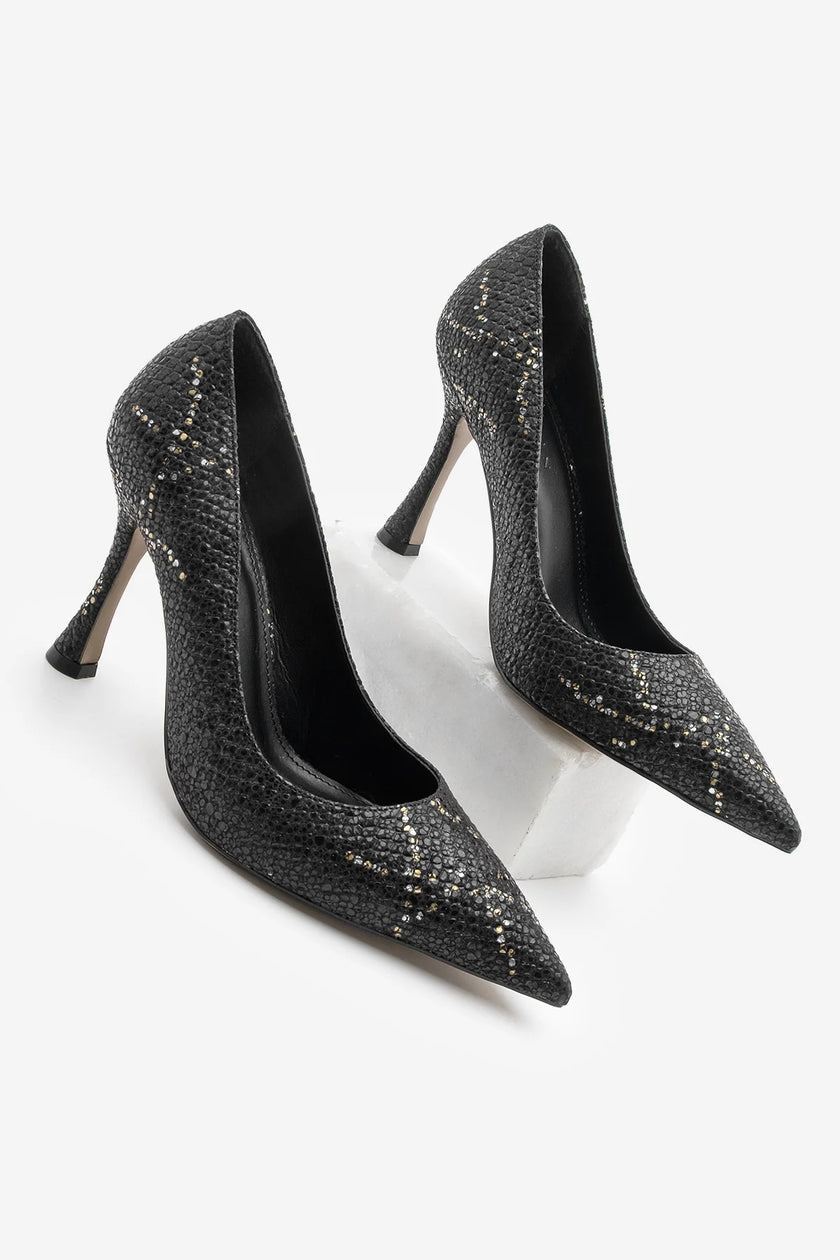Women's Stiletto Heel Shoes Niloz - Black Snake
