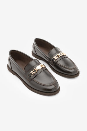 Zamira Women's Buckled Loafer Casual Shoes - Brown