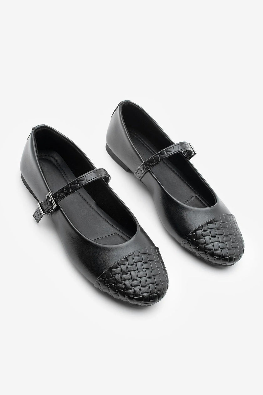 Women's Strappy Casual Ballerina Renada - Black