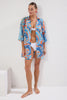 Abstract Patterned Midi Woven 100% Cotton Stripe Accessory Beach Dress