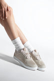 Women's Knitted Running and Walking Sneakers Norge - Beige