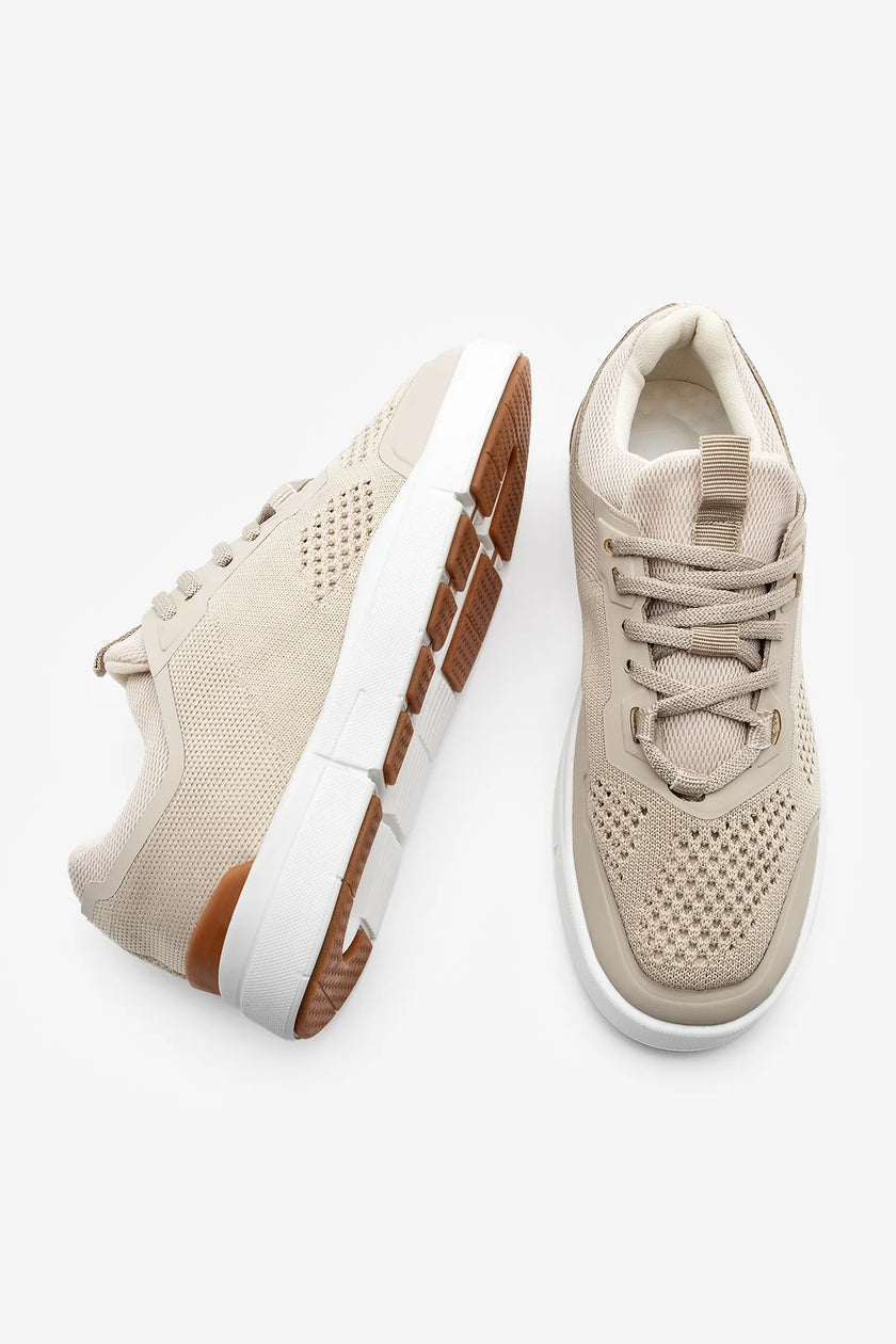 Women's Knitted Running and Walking Sneakers Norge - Beige