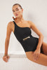 Black One Shoulder Accessory Regular Swimsuit