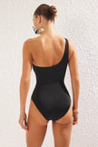 Black One Shoulder Accessory Regular Swimsuit