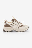 MERITA Ecru Suede Chunky Platform Women's Sneakers