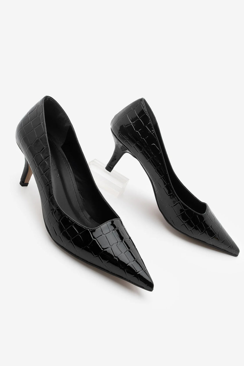 Women's Stiletto Heel Shoes Olfin - Black Croco