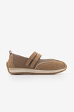 Hopato – Camel Suede Women’s Double-Strap Mary Jane Sneakers