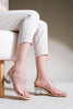 Women's Transparent Strappy Heeled Slippers Yesva - Beige
