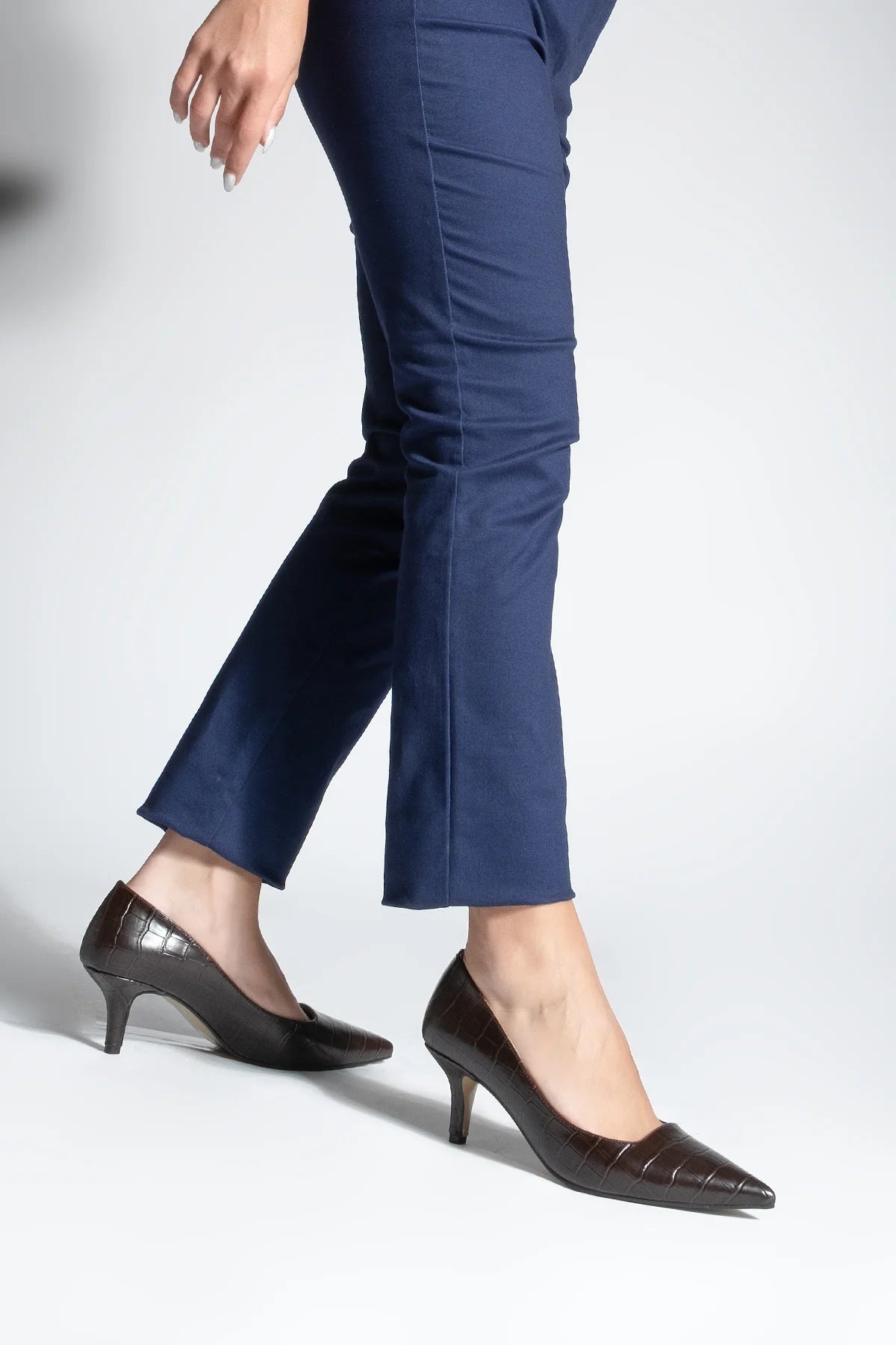 Women's Stiletto Heel Shoes Olfin - Brown Croco