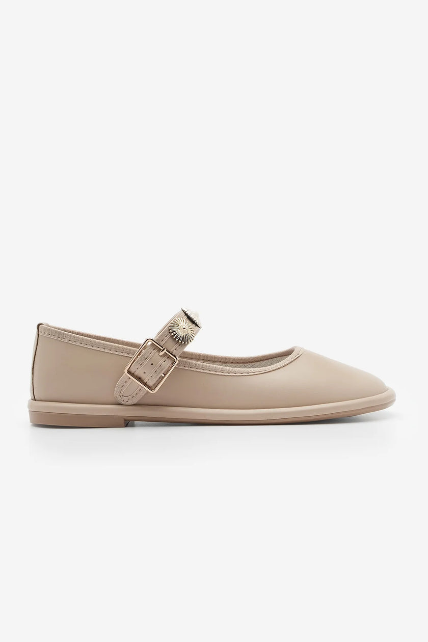 Women's Buckled Ballerina Semura - Beige
