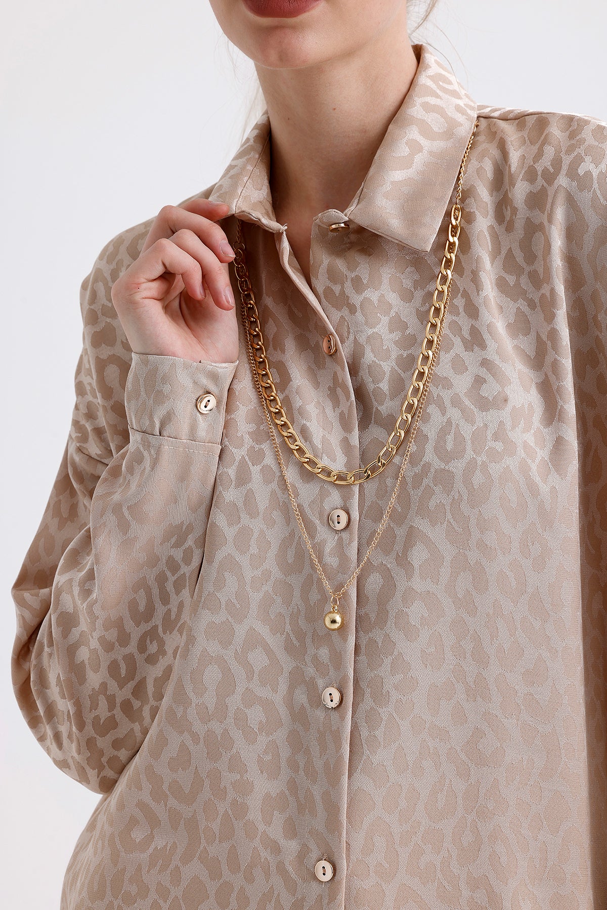 Satin Shirt Beige