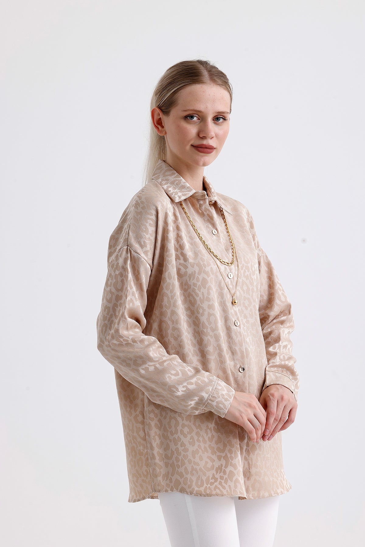 Satin Shirt Beige