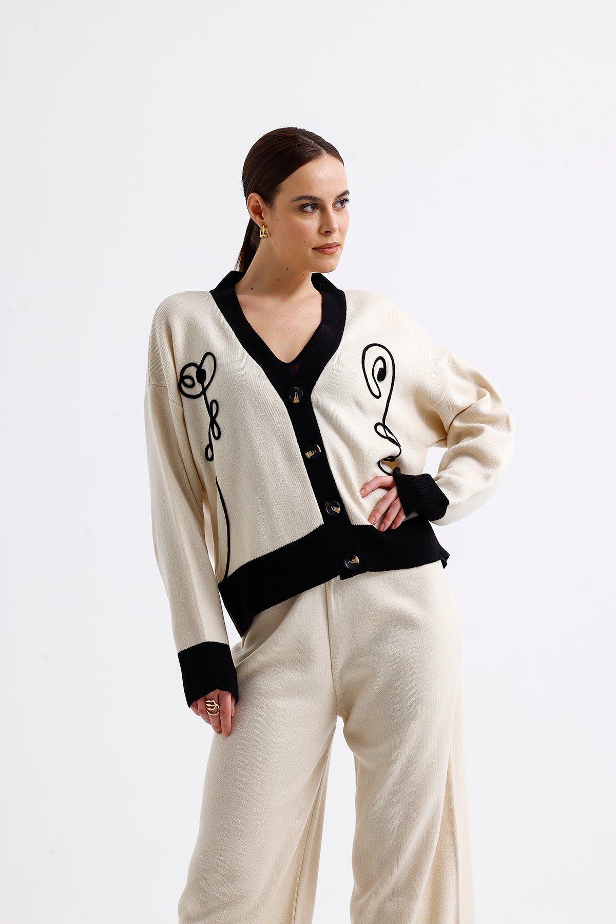 Knitted Cardigan Set Patterned | CLOTHES | Set | Lebbse Knitted Cardigan Set Patterned | CLOTHES | Set | Lebbse