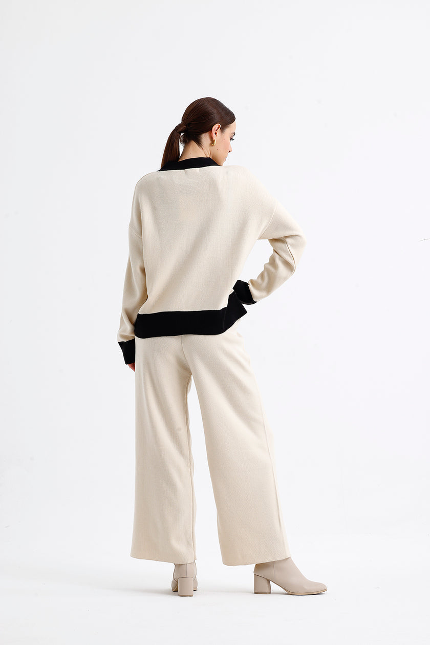 Knitted Cardigan Set Patterned