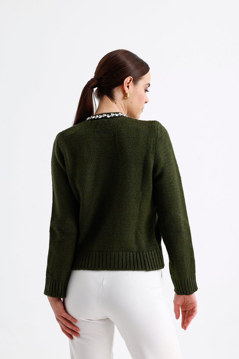 Stone Buttoned Cardigan